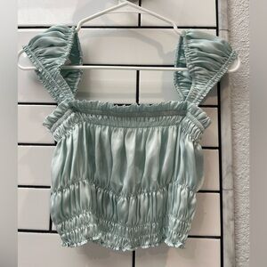 Free People Intimately Mint Satin Top